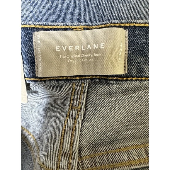 Everlane The Original Cheeky High Rise Straight Leg Jeans Worn In Mid Blue Sz 28 - Picture 9 of 12